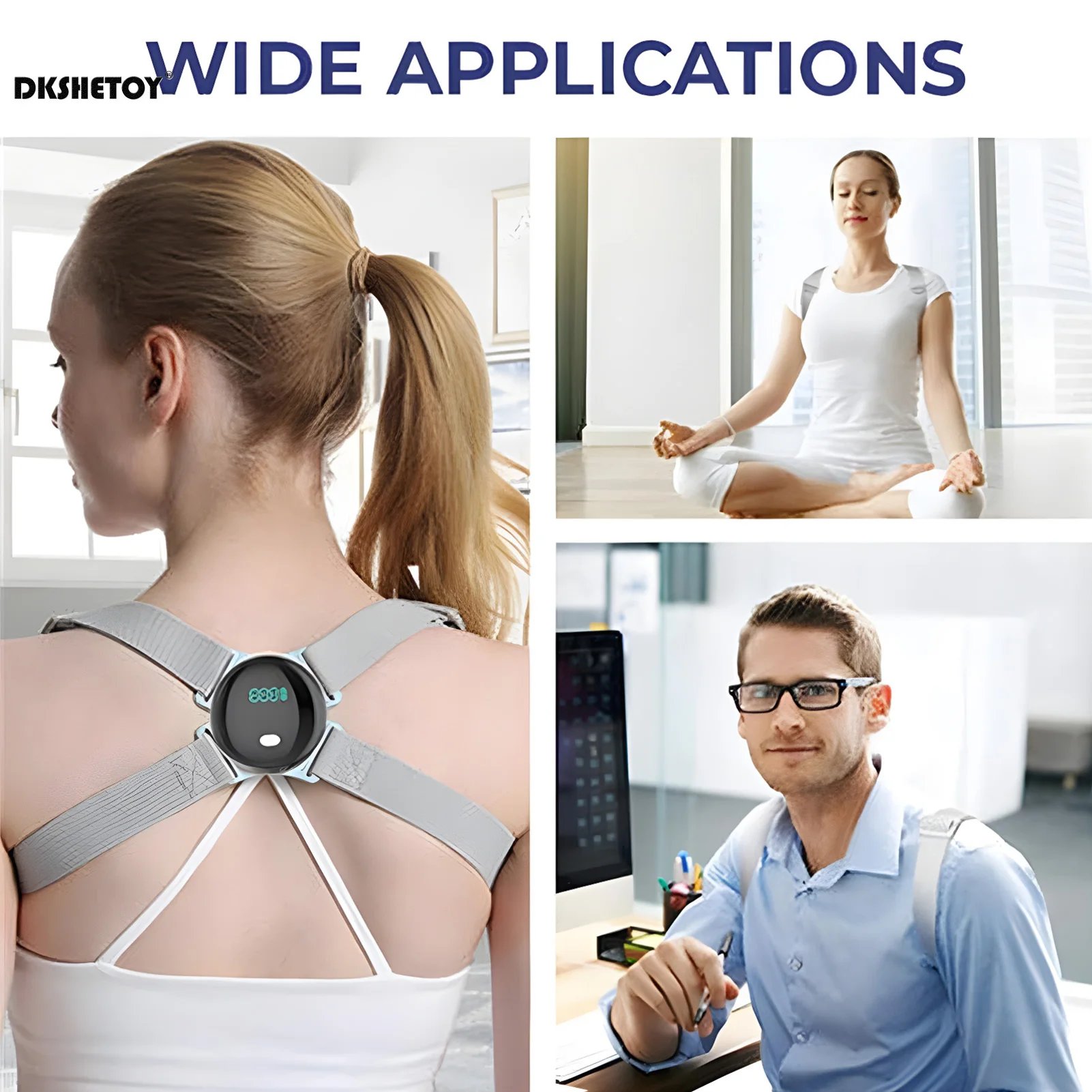 Smart Correction Belt Posture Reminder Ultrasonic induction Sitting Posture corrector with vibration Clavicle Orthosis Corrector