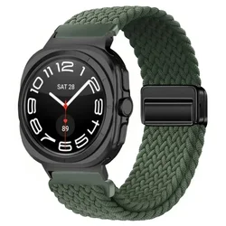 Magnetic Woven Nylon Strap - Premium Sports Replacement Wristband - Samsung Watch Ultra (Army green)