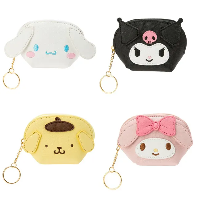 Kawaii Cartoon Anime My Melody Cinnamoroll Kuromi KT Cat PU Bag Cute Mini Wallet Coin Purse Pendant Key Case Girls Gift 1