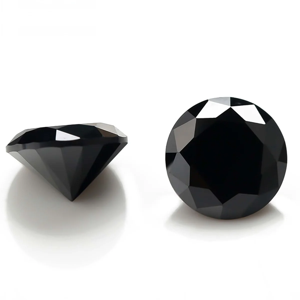 Top Quality Black Moissanite Loose Stone Black Color VVS1 Excellent Round Cut Moissanite Pass Diamond Tester 2