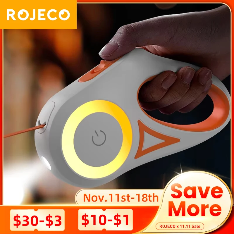 3m Automatic Retractable Dog Leash LED Luminous Leading Fashion Light Straps For Dog Puppy Pet Walking Running Lead Dog Leash