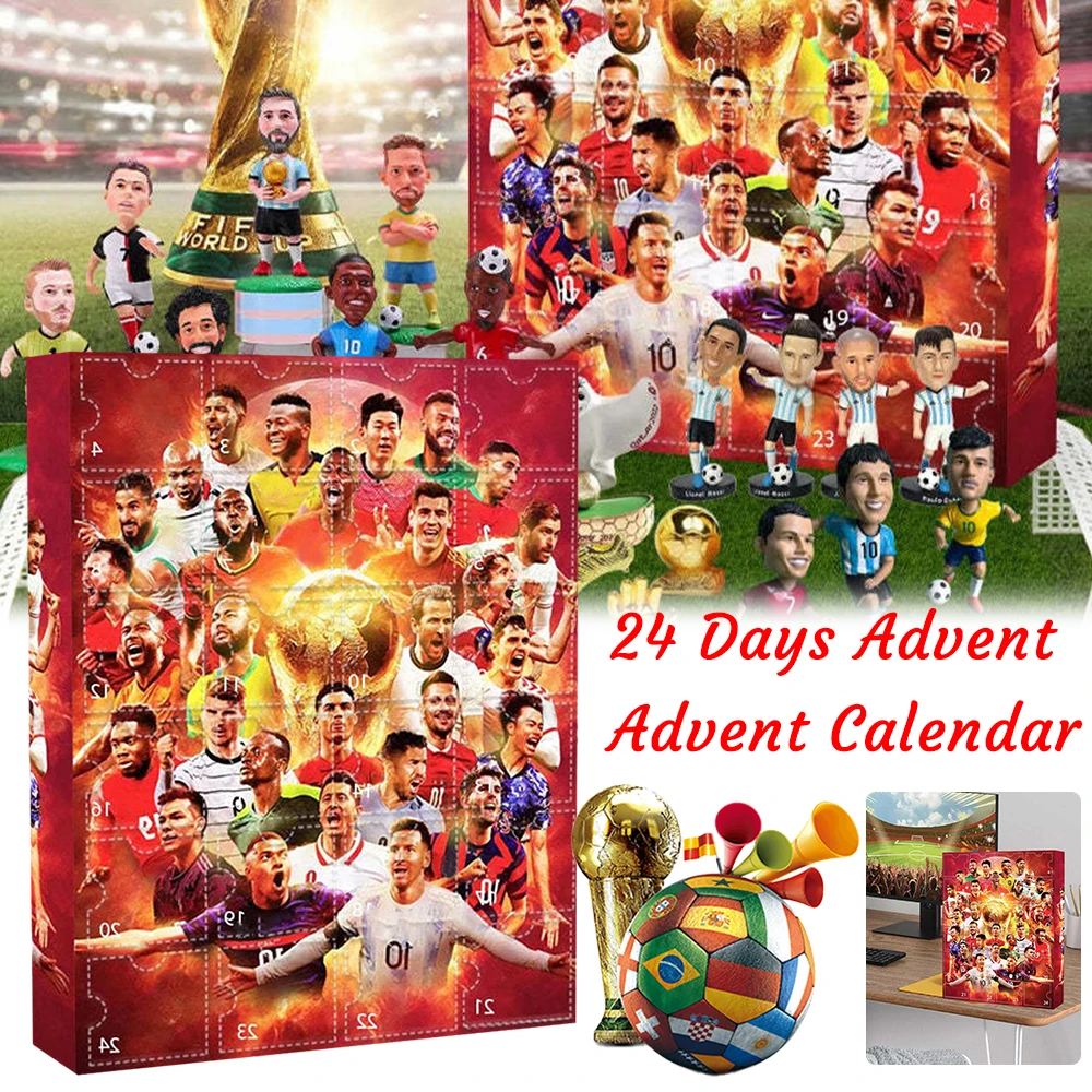 Christmas countdown calendar christmas advent calendar Countdown advent calendar football set 24 day building advent calendar soccer party birthday gift sports Christmas supplies