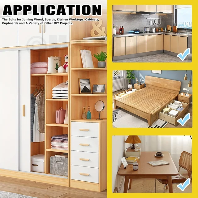 Kit Connettori A Camma Per Mobili - 100 Pezzi 4 Misure - Foto 2