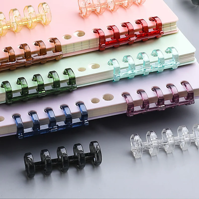 Plastic Binding Rings Book Binding Supplies 100 Pcs 5 Hole Loose-leaf Spring Spiral Rings For Kid A4 A5 A6 Paper Notebook Stationery Office Supplies