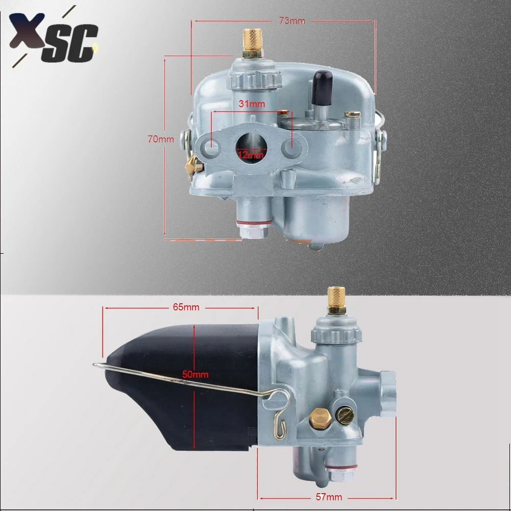 Motorcycle 12mm Carburetor Carb For SACHS Bing Schieber Vergaser SSB BING12 Bing CMG 1/12/239 50CC 70CC M50 Moped Scooter Bing12