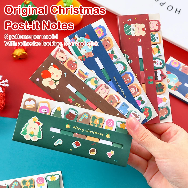 

120 Sheets Christmas Cute Self-adhesive Sticky Notes Book Tabs Cartoon School Supplies Accessories Kawaii Stationary Office