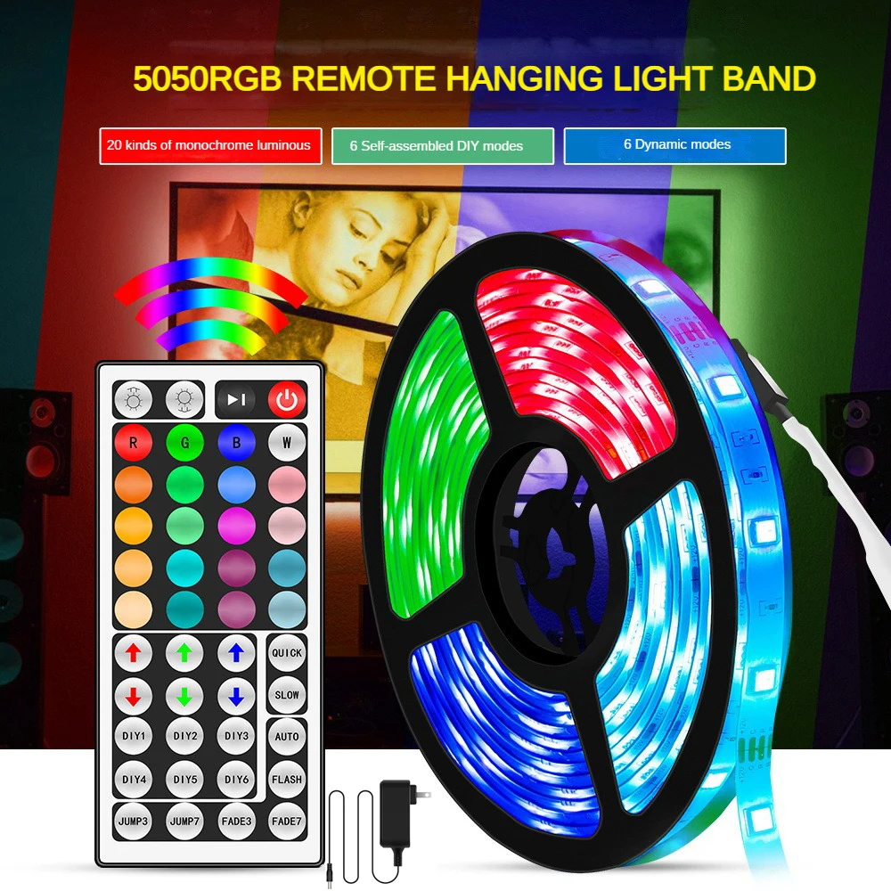 EquippedwithPowerPackLEDStrip44ButtonRemoteControlSevenColor