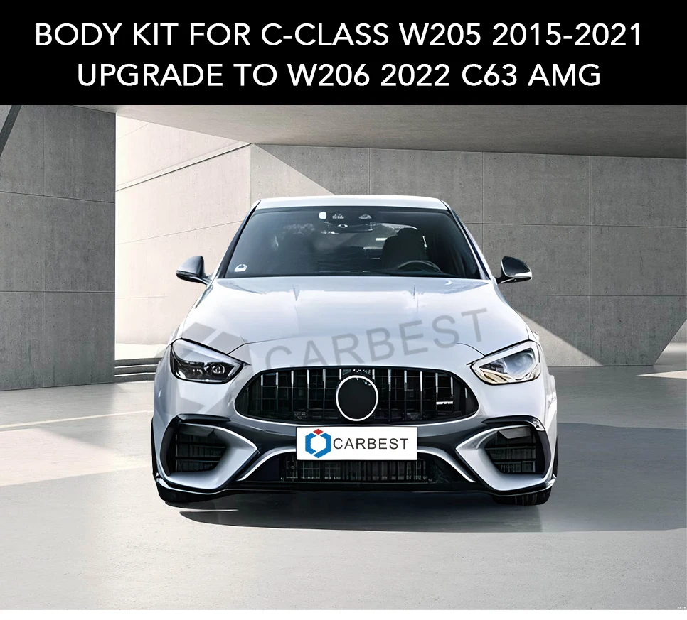Mercedes Benz C Class W205 2015-2021 Facelift Upgrade Bodykit To C ...