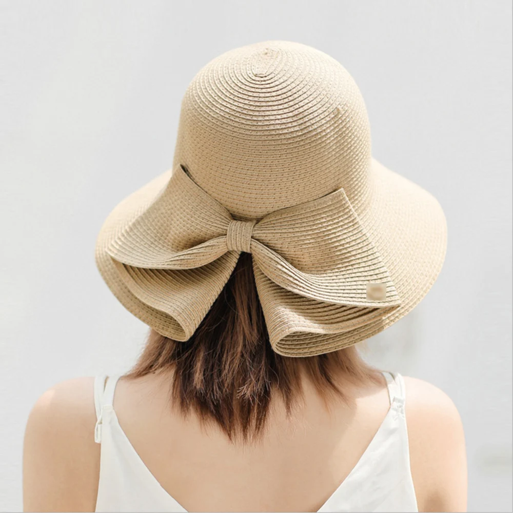 Beach Hat Wide-brimmed Beach Hat Panama Women's Straw UV Protection Foldable Sun Protection Holiday Outdoor Sport