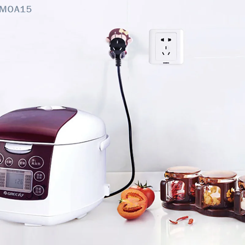 

Мультяшный настенный крючок для хранения без отверстий, держатель для розетки питания, кухонный стелс-крючок, настенное искусство, аксессуары для ванной комнаты