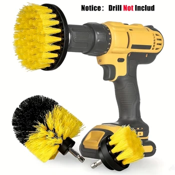Set di accessori per spazzole per trapano da 3 pezzi Spazzola per pulizia elettrica con spazzola per trapano per la pulizia della docce, vasche, piastrelle del bagno, malta, moquette 1