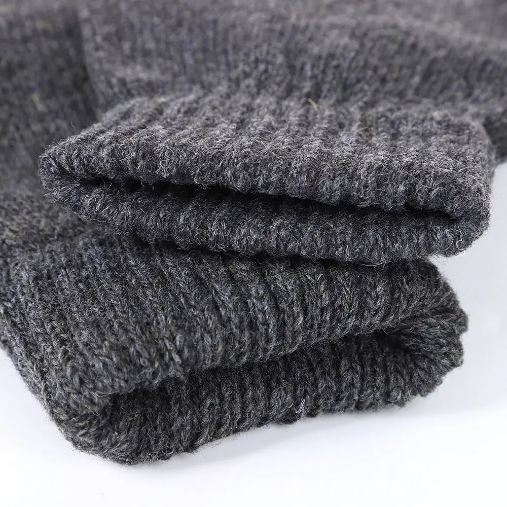 2Pairs Winter Knitted Gloves Thickened Plush Warm Windproof Coldproof Touch Screen Cycling Gloves Outdoor Driving Running Gloves