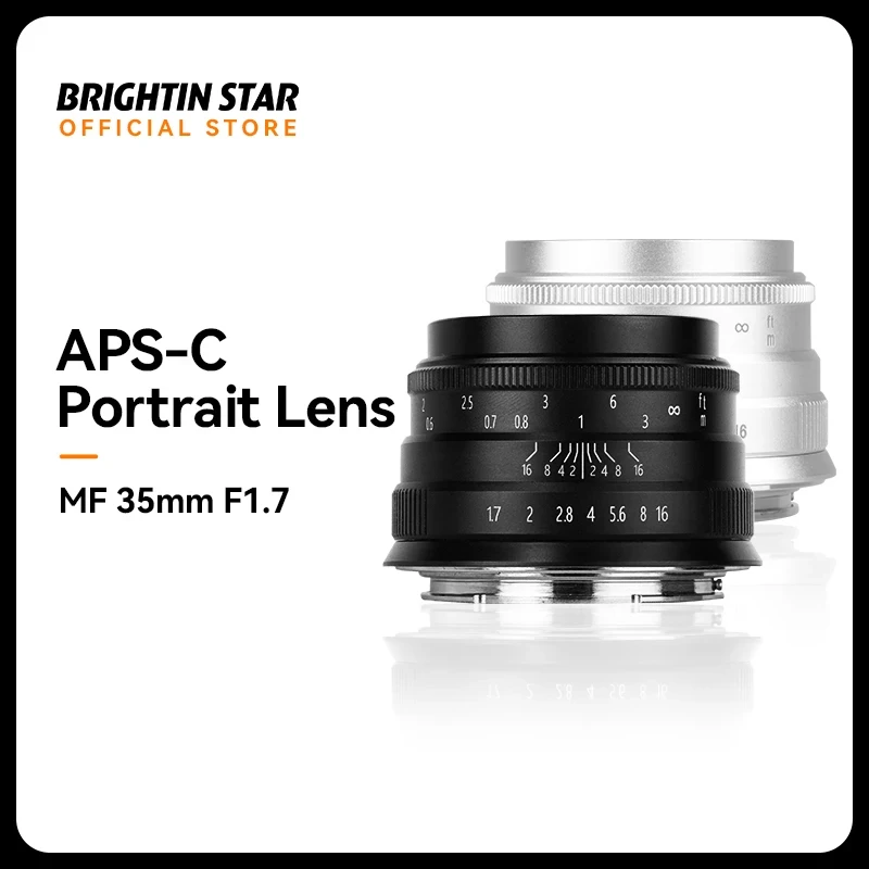 브라이트인 스타 35mm F1.7 광각 대구경 APS-C 수동 초점 미러리스 카메라 렌즈……/캐논/파나소닉에 적합※