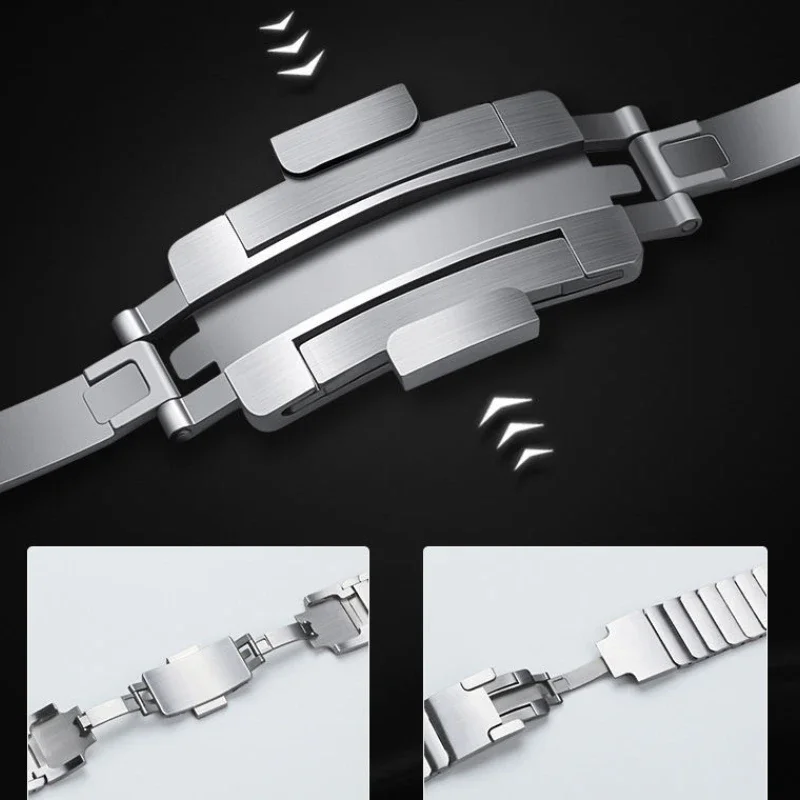 Sleek 22mm Stainless Steel Watchband Bracelet