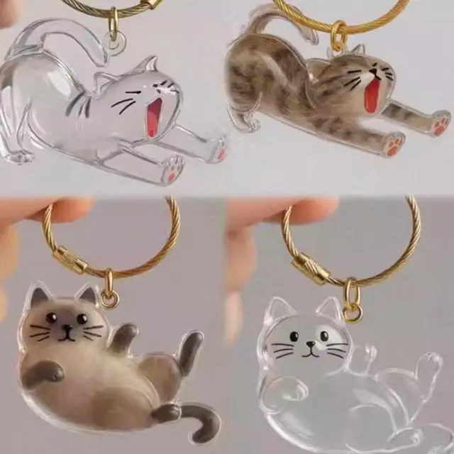 Cat Hair Storage Box Hanging Cat Keychain Pendant Backpack Cat Bag Hanging Decor Pet Hair Storage Cute Keychain Pet Souvenirs 6