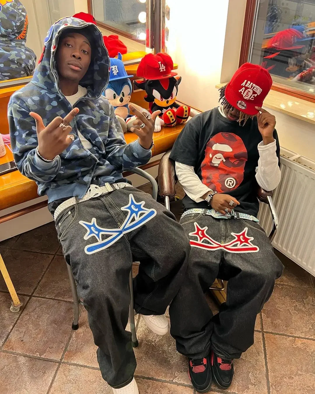 

Y2K Streetwear Jeans Harajuku Hip Hop Black Pants Men's Women's 2023 Hot New Fashion Trend Punk Rock Gothic Baggy Denim Trousers