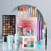 TLM FULL 18‑PIECE MAKEUP COMBO KIT, BEGINNER MAKEUP GIFT BOX, INCLUDES EYESHADOW PALETTE, GLITTER SEQUINS, MAKEUP BRUSHES, LIQUID FOUNDATION, MAKEUP PRIMER, CLEANSING CREAM, EYEBROW PENCIL, EYEBROW TRIMMER, PERFECT FOR VALENTINE'S DAY GIFT. 1