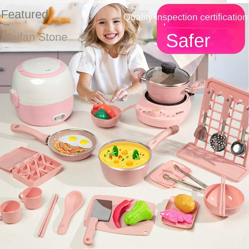 Baby Girl Can Cook Mini Kitchenette Real Cook Play House Set Girls and Boys June 1 Gift