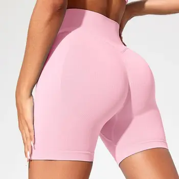 Pantaloncini da yoga estivi a vita alta Pantaloni da fitness da corsa alla moda e sexy Leggings da yoga in tinta unita 1