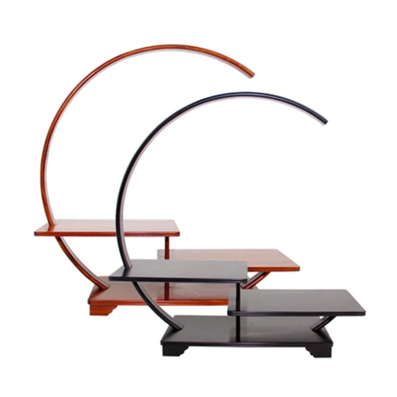 Circular Frame for Decoration, Vase Base, Purple Clay Pot, Simple Purple Light Sandalwood, Rosewood Decoration, Small Tea Set