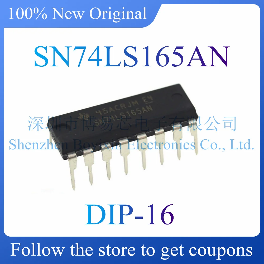 

NEW SN74LS165AN Original genuine supplementary output parallel or serial to serial shift register chip. Package DIP-16