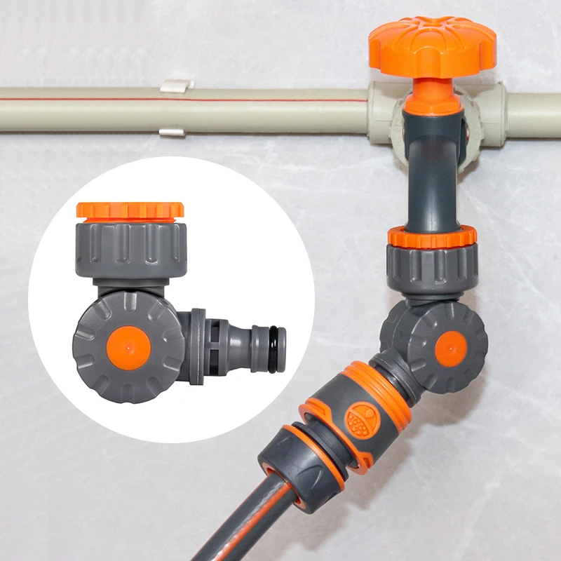 Einteiliger Universal-Adapter mit Gewindeanschluss, drehbarer Kugelhahn, Wasserleitung, Schnellanschluss für Sanitär und Garten zu Hause