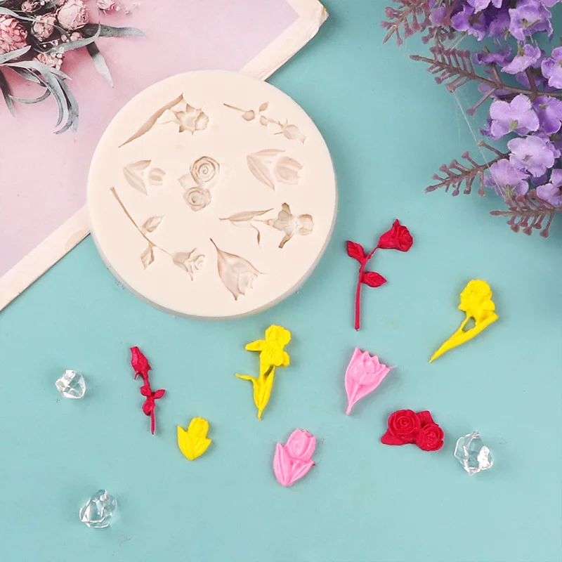 

Various Kinds Of Flowers Silicone Mold Fondant Flower Cake Decoration Chocolate Paper Cup Dessert Accessories Kitchen Baking