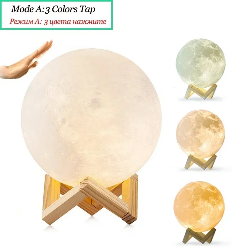 

LED Moon Lamp Nightlight Fairy Table Bedroom Bedside Cute Birthday Touch Decoration Christmas Gifts Kids Night Lights For Room
