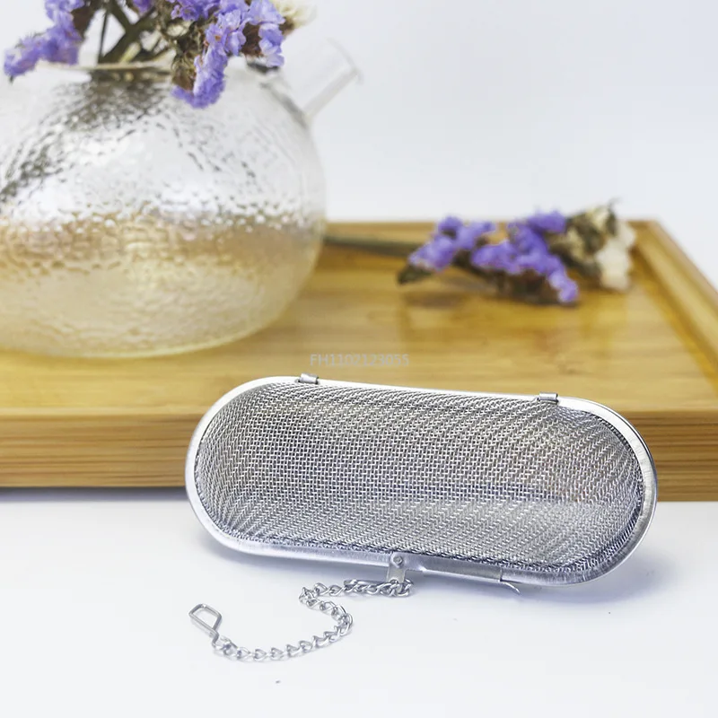 Stainless Steel Cooking Spices Infuser Fine Mesh Loose Tea Herbal Strainer Multi-purpose Residue Filter for Household