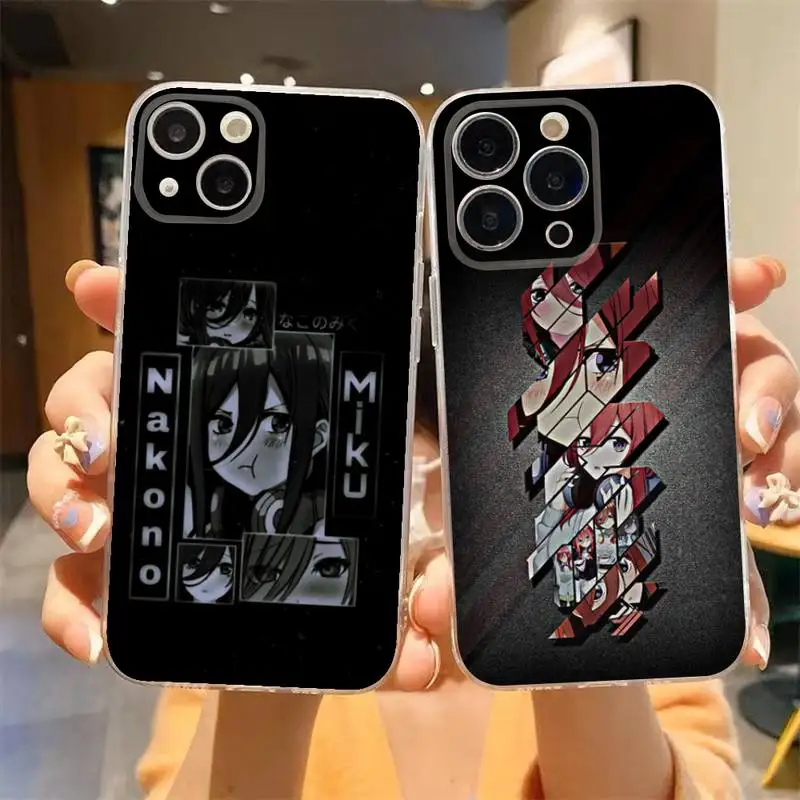 

Nakano Anime Girl Cute Phone Case For iPhone 11 12 Mini 13 14 Pro XS Max X 8 7 6s Plus 5 SE XR Transparent Shell