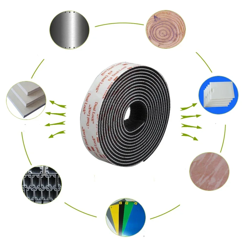 Black Fastener Adhesive Tape  Strong Glue Sewing Fabric Double Sided Adhesive Mushroom Adhesive Fastener Tape DualLock Fastener images - 6