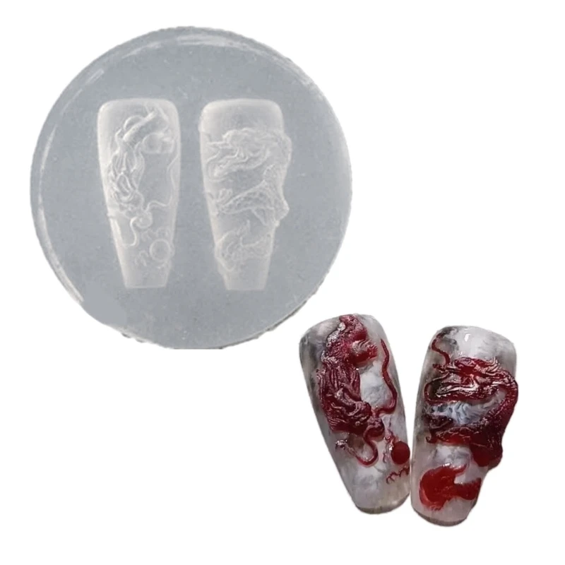 

Форма для резьбы по ногтям в виде дракона/змеи, силиконовая форма для штамповки ногтей, силиконовый материал