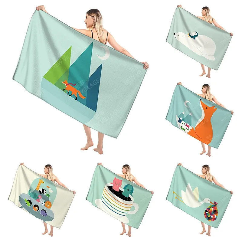 

Bathroom Bath towel for adults sauna Large beach towel Gym towel Large hotel woman shower quick drying microfiber cute cartoon