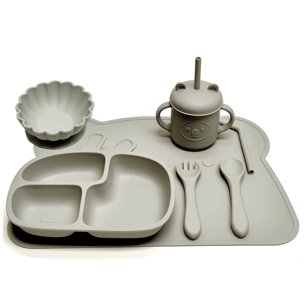 Children's tableware with suction cupsChildren's dinner platesAutonomous eating training bowls and trays 3