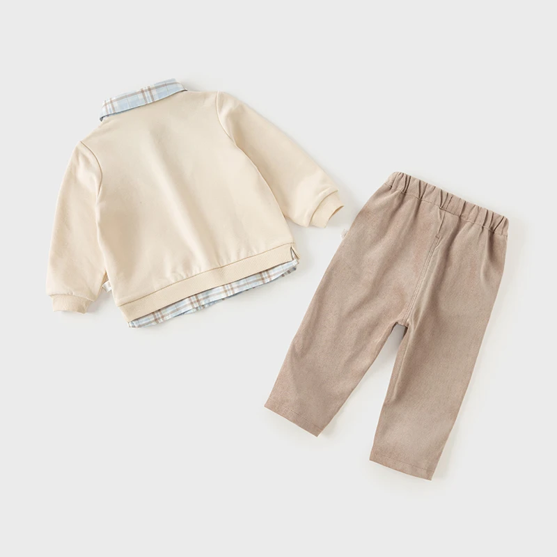 ديف بيلا الأطفال الخريف أزياء طفل الفتيان الملابس كنزة صوفية قطنية/بانت 2 قطعة/مجموعة طفل عارضة زي رياضية DB 3242015
