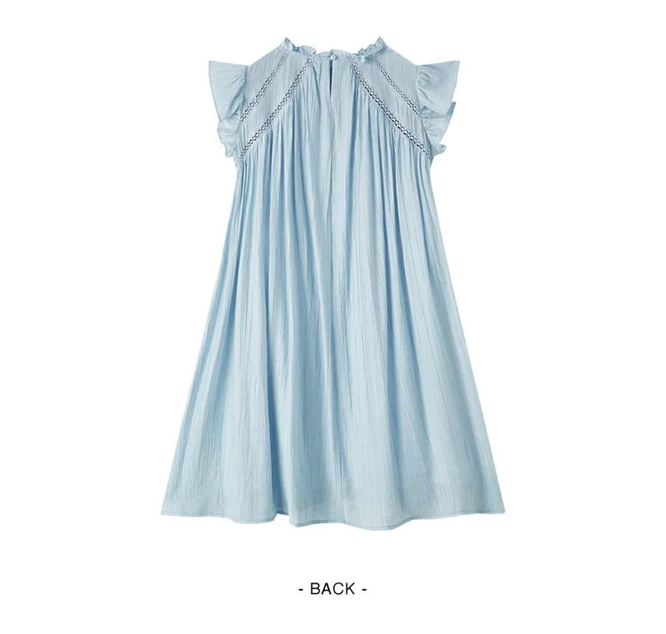 Vestido de mujer con volantes suaves, mangas cortas con vuelo, minifalda texturizada, vestido de verano nuevo con aberturas.