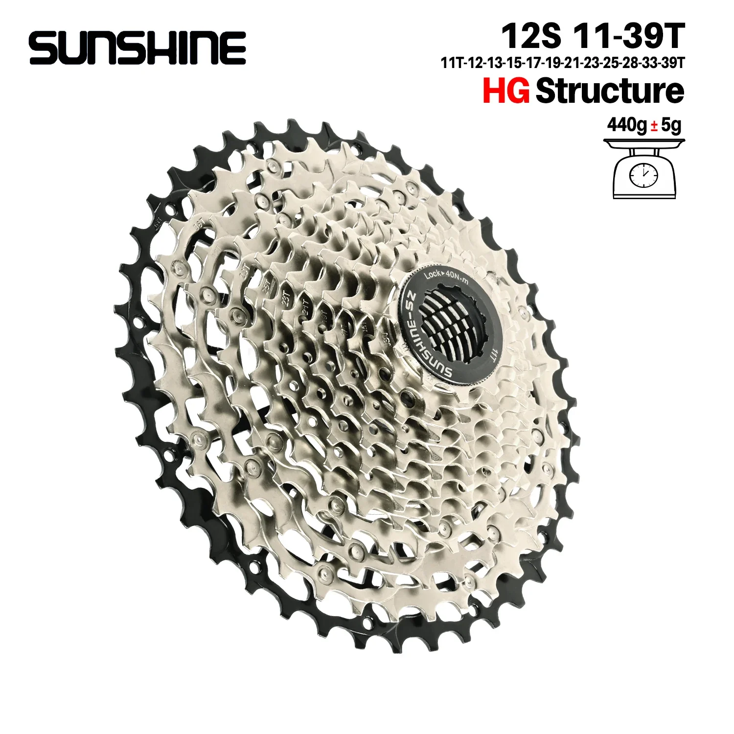 SUNSHINE Ultralight Bicycle Cassette Freewheel Carbon Steel Material 9/10/11/12/