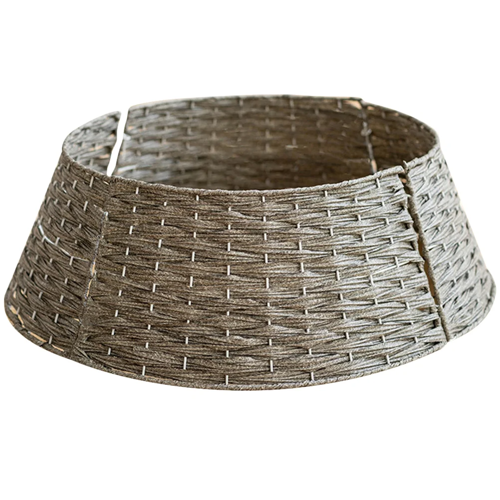 

Christmas Tree Collar 60X40Cm Plastic Rattan Tree Collar Round Christmas Tree Base Cover Rustic Tree Ring Woven Tree Skirt