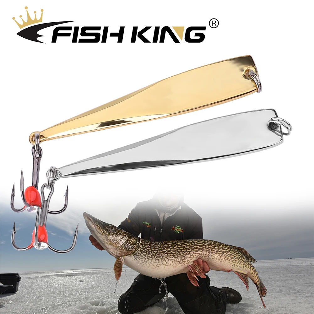 Фото FISH KING вертикальные приманки для зимней подледной рыбалки, 6 г/8 г, 1 шт., металлическая блесна с тройным крючком для ловли окуня и щуки №1
