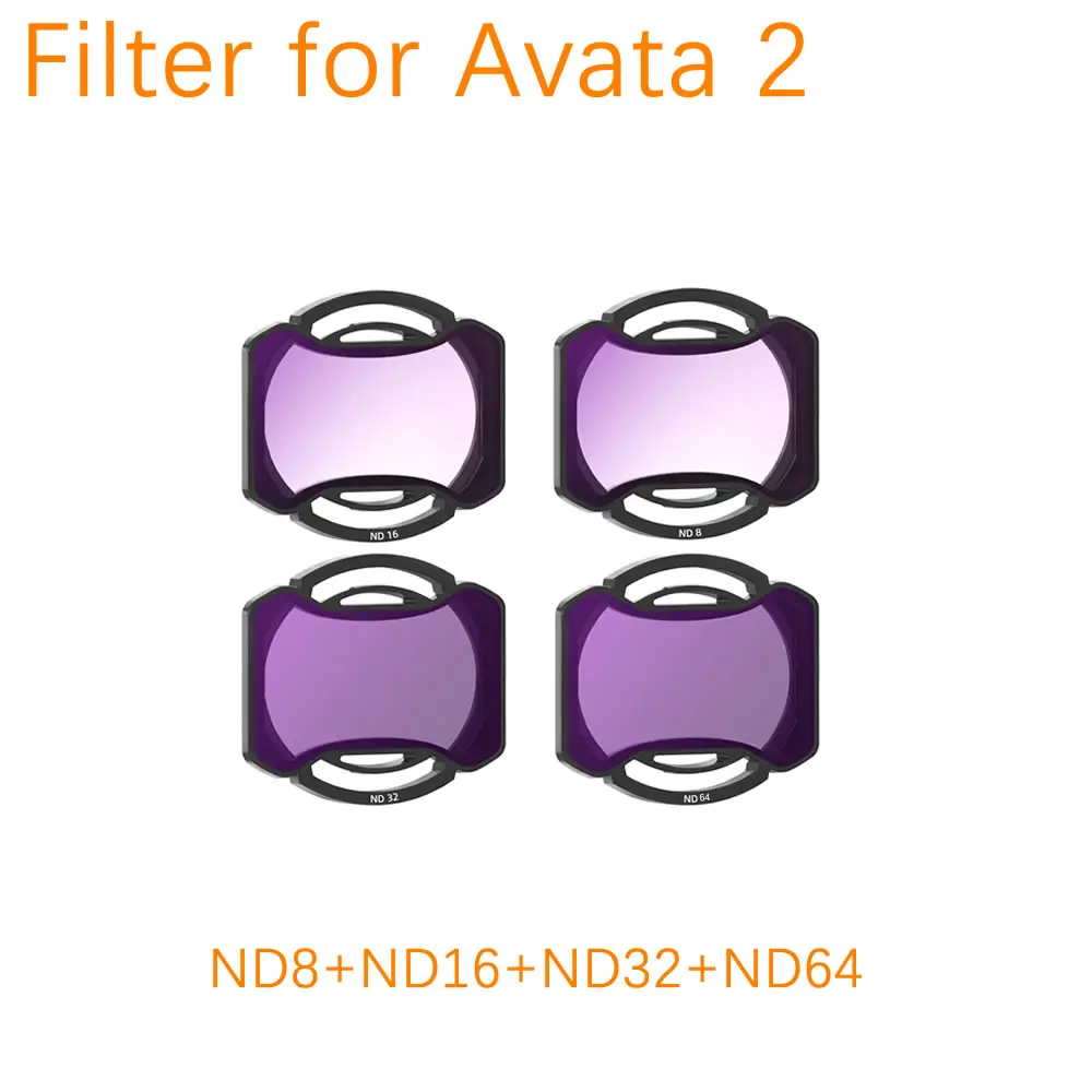Quatre filtres ND (8,16,32,64) empilés pour montrer les différentes densités - Filtres pour DJI Drone - UV, CPL, ND8/16/32/64 - Lot de 4 Pièces