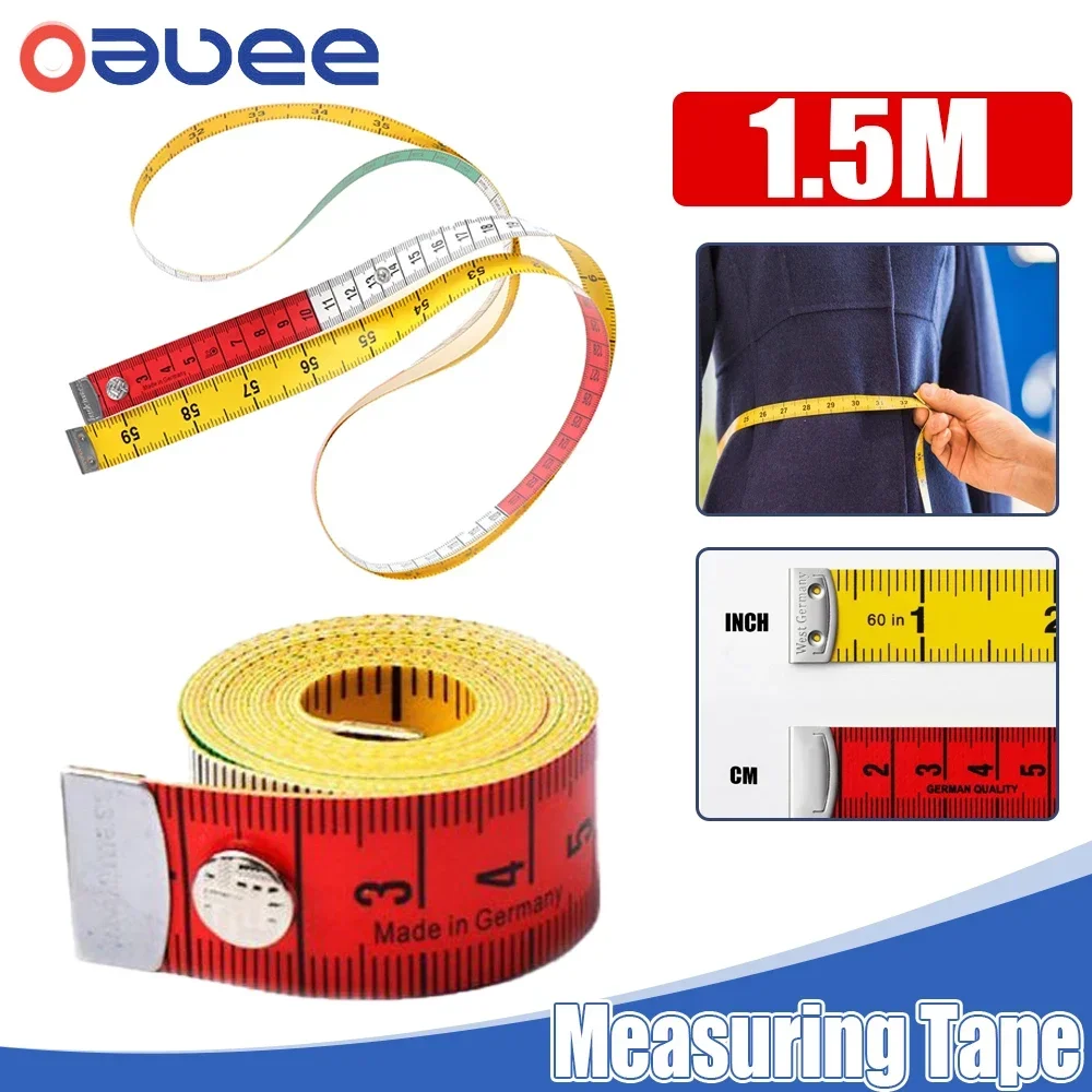 1.5m Body Measuring Tape Ruler Sewing Tailor Tape Mini Seamstress Measure Soft Flat Centimeter Measure For Sewing Meter tape measure measuring tape