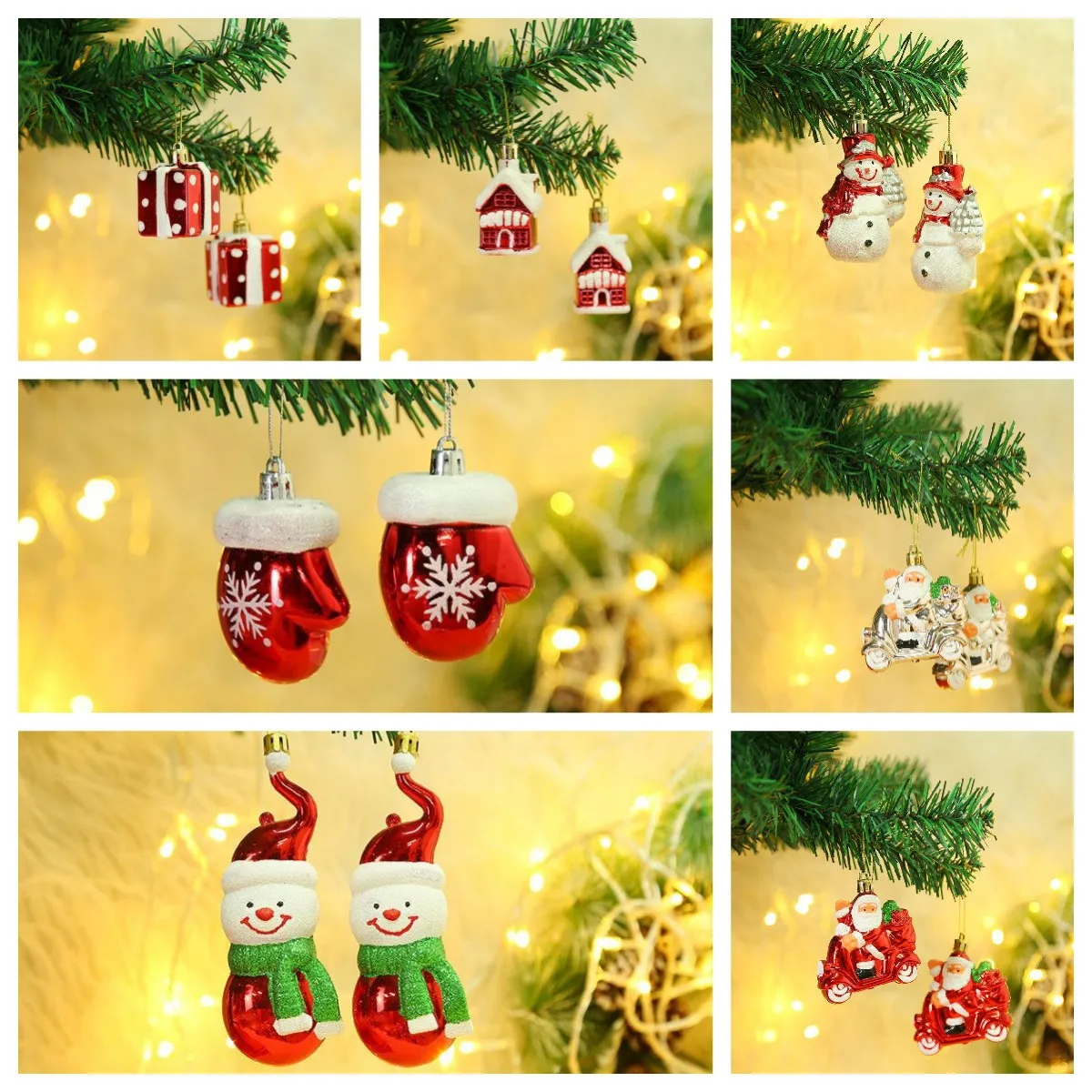 Christmas Decorations 2pcs/set Christmas Tree Hanging Ornament Red White Candy Cane Pendant Navidad Home Xmas Gifts New Year Christmas Decor