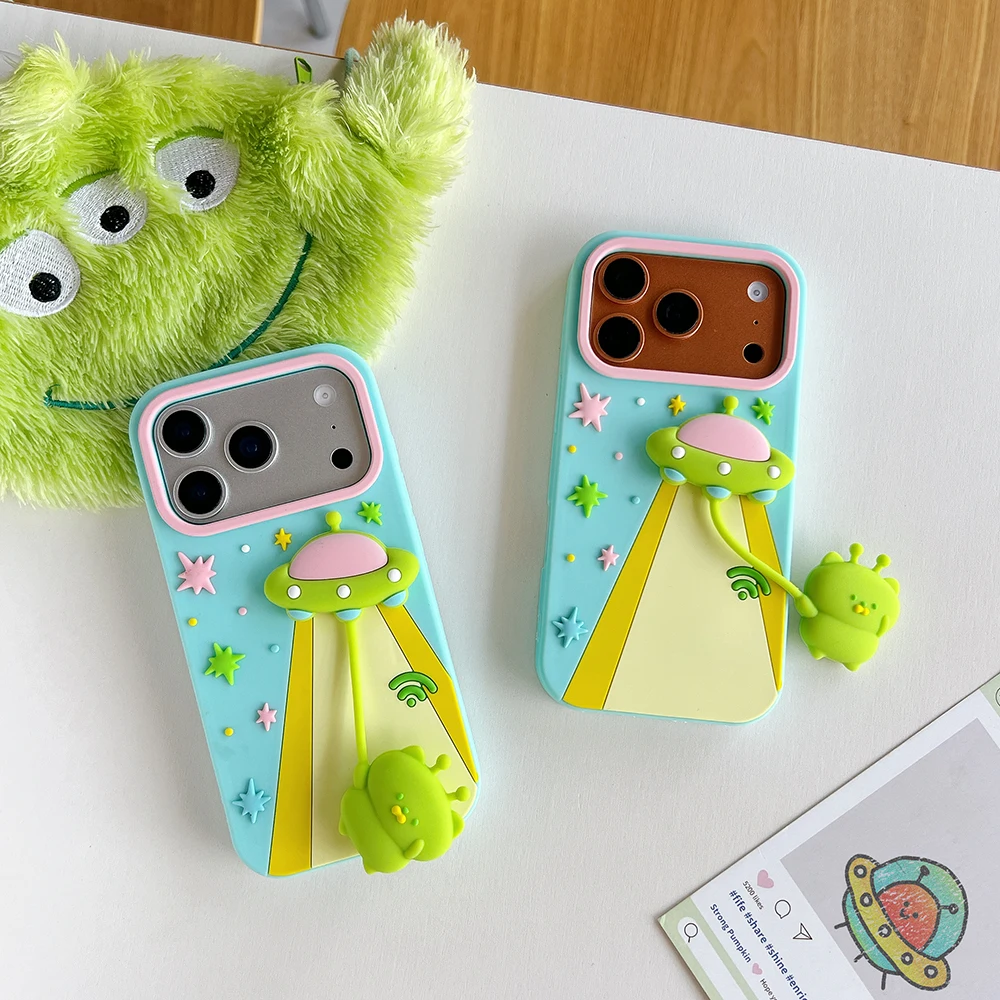 3D Spaceship Hakimi Phone Case with Pendant - Soft Silicone Shockproof Cover, Fun Design