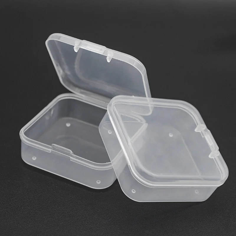 Transparent Small Box Mini PP material hard plastic square box Storage Tool Component Collection Watch part jewelry storage boxs