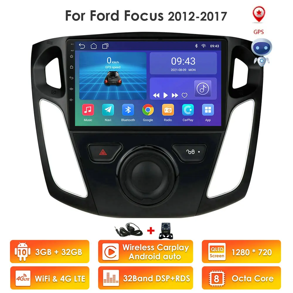 2G RAM 32G ROM For Ford Focus 3 Mk3 9 Inch screen 2012-2015 Car Radio Multimedia Video Player Navigation GPS Android 10 | Автомобили и