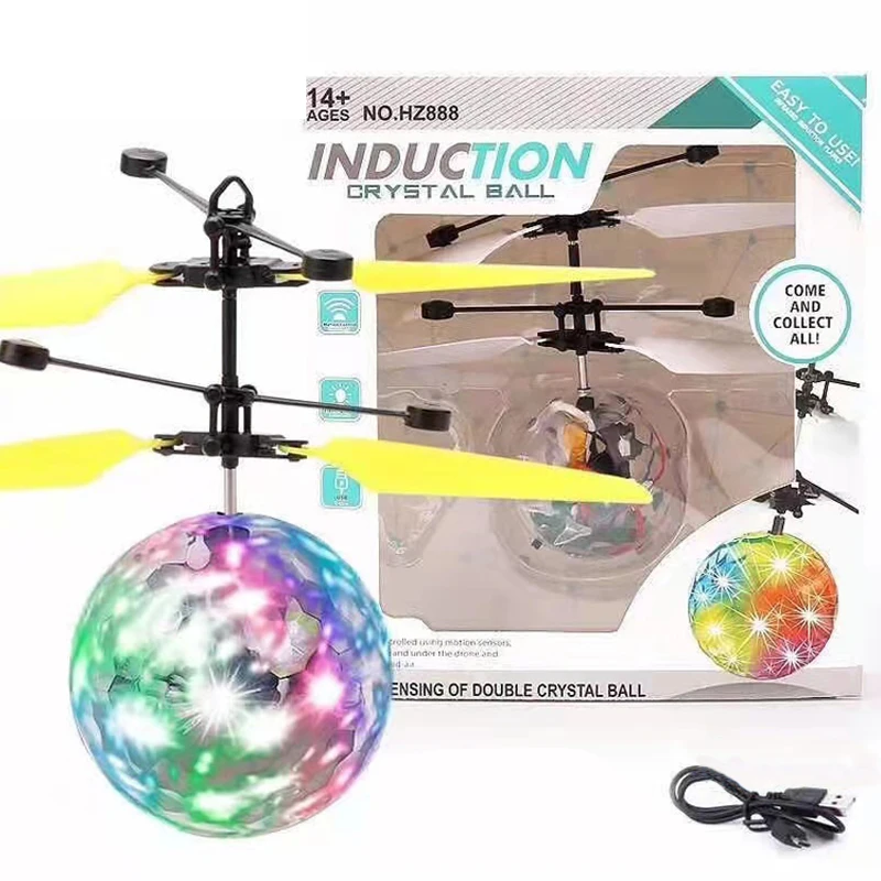 LED UFO Drone Flying Ball Mini Rc Toys Hand-Controlled Helicopter Xmas Gift US 