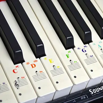 Easy To Learn 37/49/61/88 Key Piano Learning Simplified Sheet Music Stickers Music Keyboard Sticker Note Removable Sticker 1