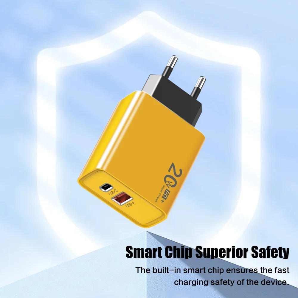 20W USB Fast Charging Charger Type C Mobile Phone Power Adapter Wall Adapter For iPhone 15 Pro Max Samsung Xiaomi Huawei Charger