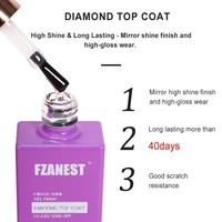 FZANEST Glossy Top Coat Gel Polish UV Gel 15ml Diamond High Gloss Gel Nails Polish Base and Top Lasting Over 45days Top Coat Set 2