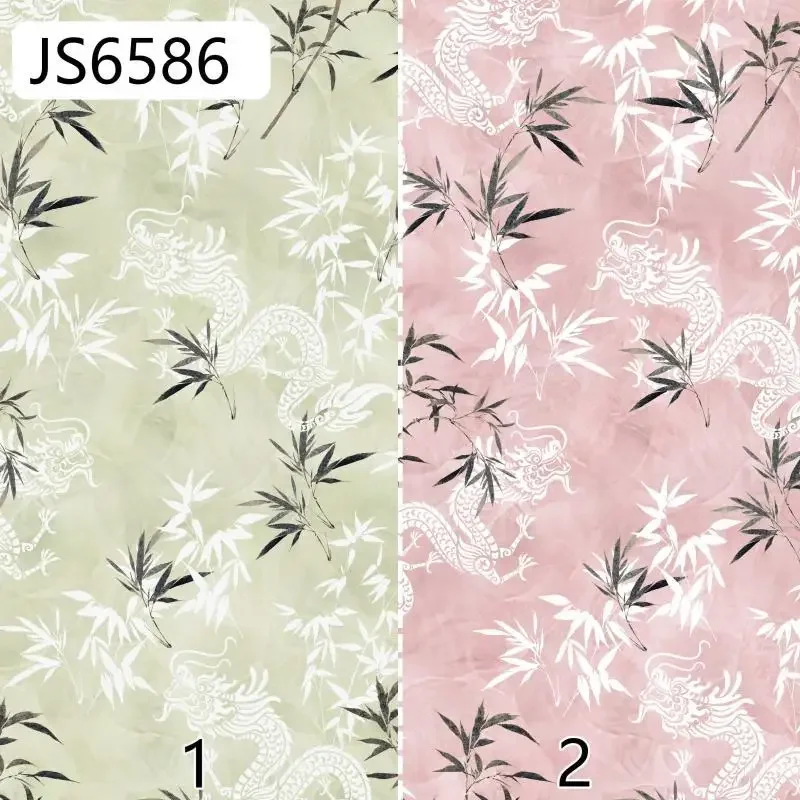 Digital Printing Silk Cotton Fabric Chinese Style Retro Cheongsam Dress Material Spring Summer Children's Clothing Dress